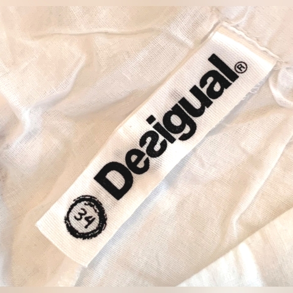 NWT Desigual Embroidered Butterfly Swing Flouncy Flowy Skirt White Blue Size S - Picture 6 of 16